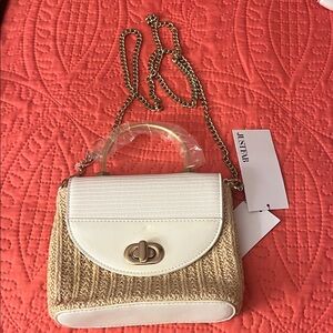 JustFab Cream and Tan Mini Bag